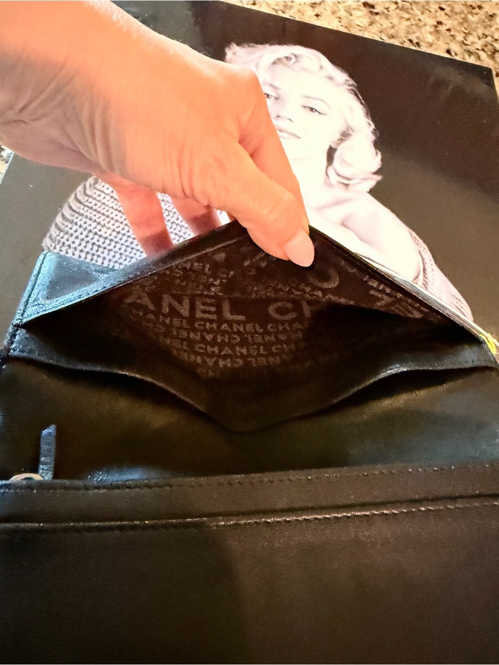 Chanel Vintage Black Checkbook Lambskin Long Wallet - Picture 7 of 12